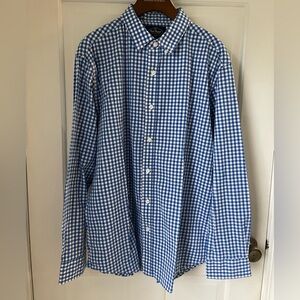 NAT NAST Mens‎ Size L Blue Gingham Button Down Long Sleeve